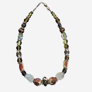 vintage boho whimsigoth glass bead necklace